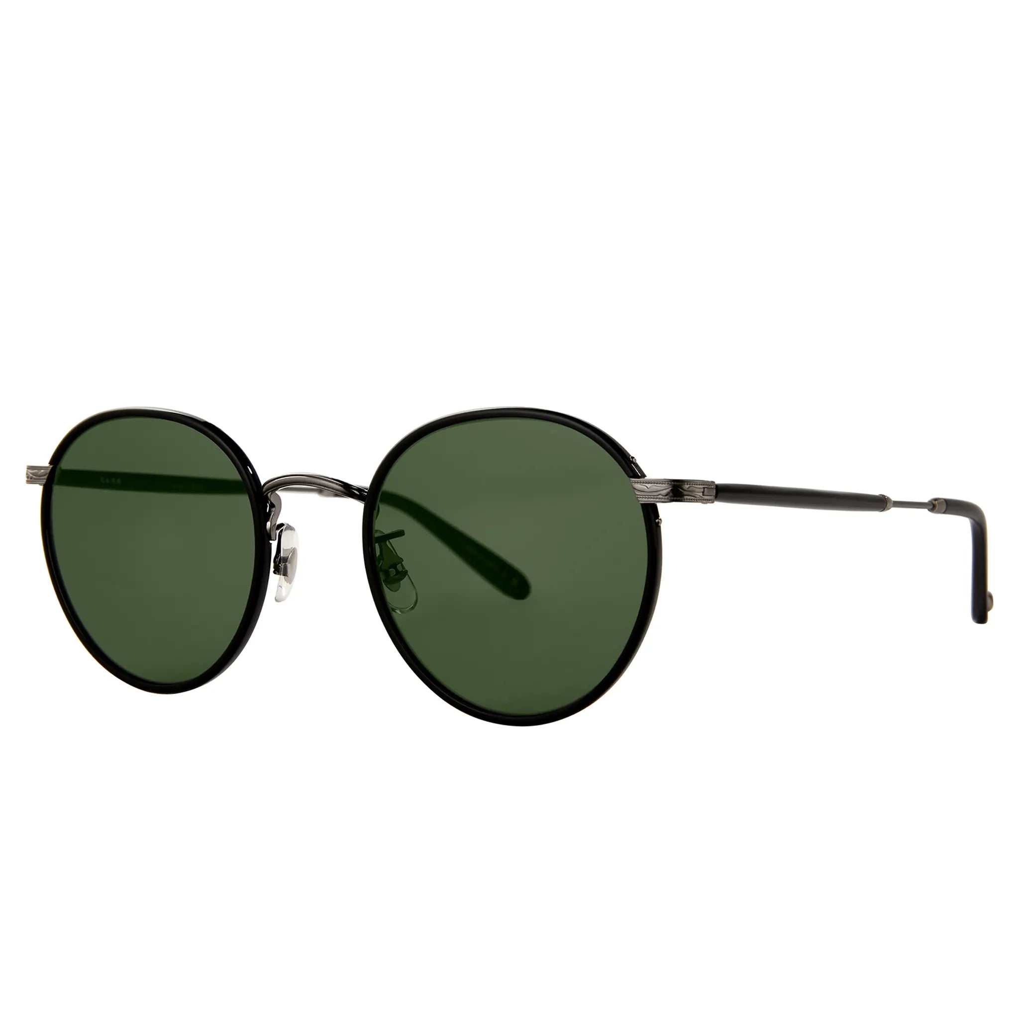 Front Side View of Garrett Leight Wilson Sun Black Pewter Sunglasses